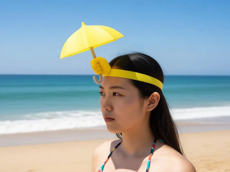 遮阳伞帽，懒人帽